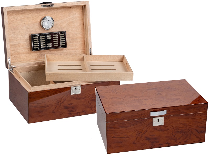 Princeton Bubinga - 130 Ct. Lacquer Bubinga Finish w/Tray & Polished Hardware