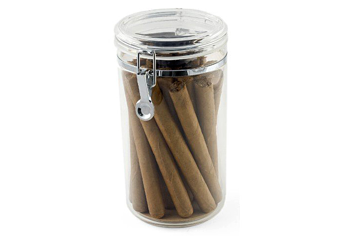 Acrylic JAR - 25 Count Acrylic Humidor JAR w/ Humidifier