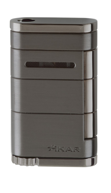 Xikar Allume Single (Gray) - Xikar Single Jet Flame LIGHTER w/ Side Squeeze Action in Gift Box (Gun 