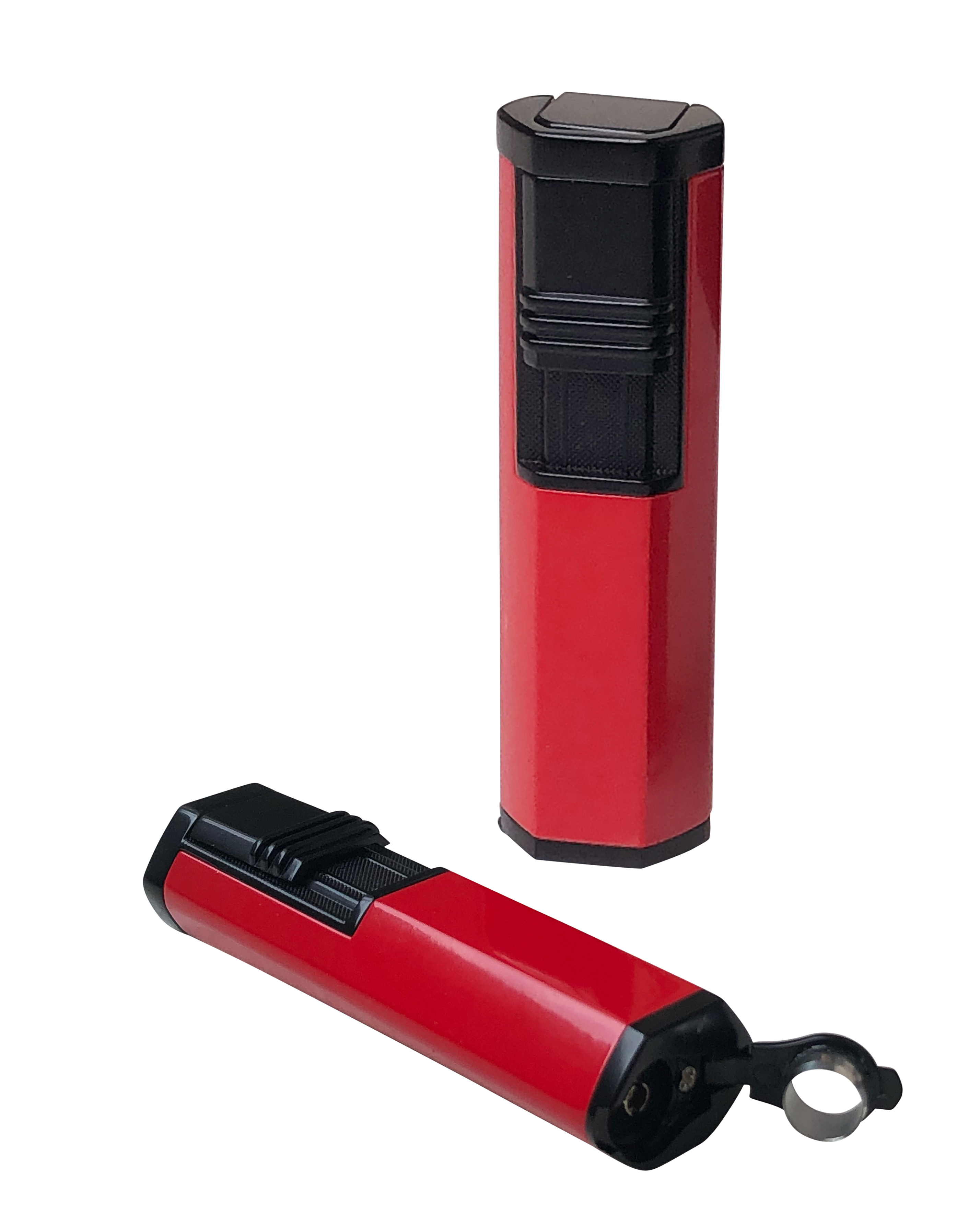 Apex (Red) - Angled Dual Flame Torch w/ Punch in GIFT Box (Red & Black)