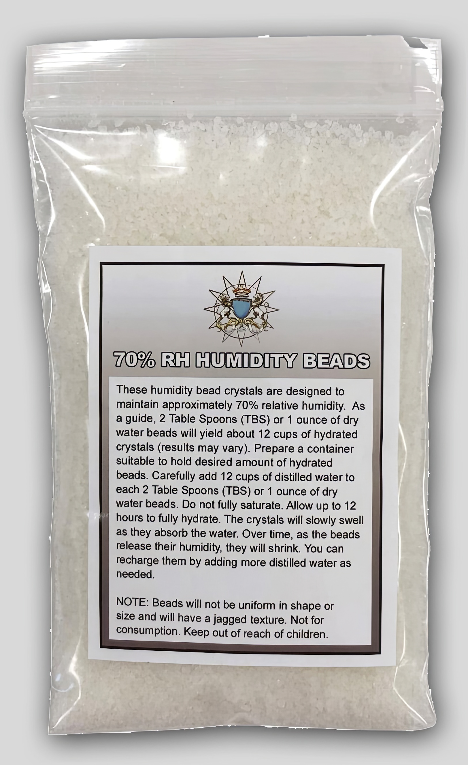 Humidity BEADS (4 oz) - 1/4 Lb. Bag of 70% RH Humidity BEADS