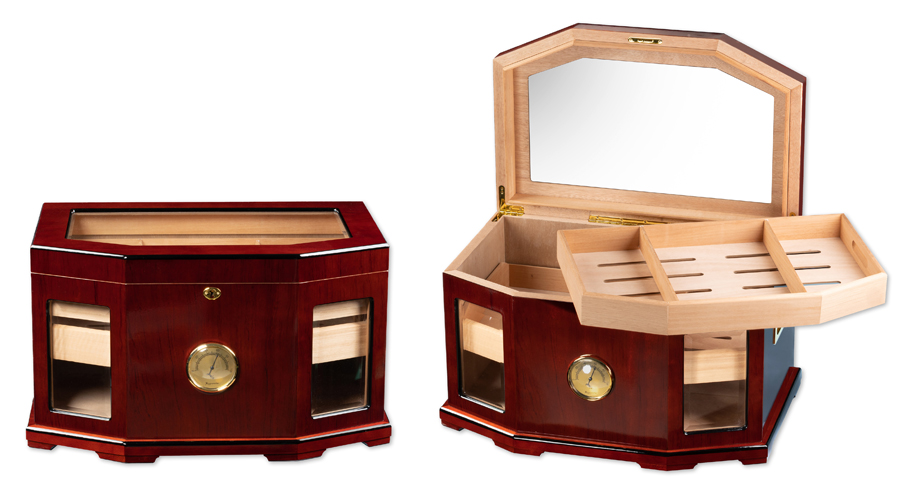 Chancellor - 300 CT. High Gloss Lacquer Humidor w/ Beveled Glass