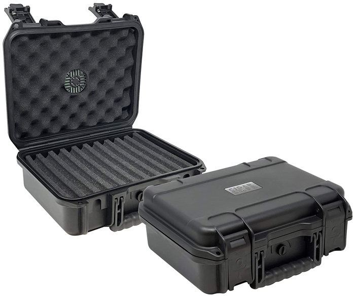 CIGAR Safe 40 - 40 Ct. (Black) Plastic Travel Humidor Water & Crush Resistant