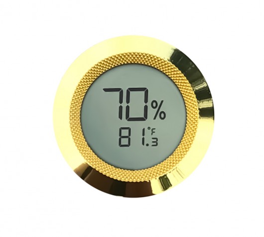 Prestige Import Group - 2.5 Digital Mountable Hygrometer w/Calibration for  Cigar Humidors - Color: Gold