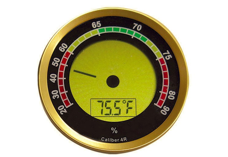 Prestige Import Group Round 2 Digital Hygrometer Thermometer for Cigar  Humidors - Gold - 1 Piece