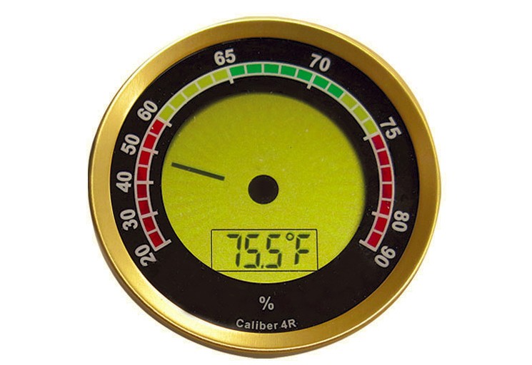 Prestige Import Group Analog Brass Frame Hygrometer Gauge for Humidity, Gold