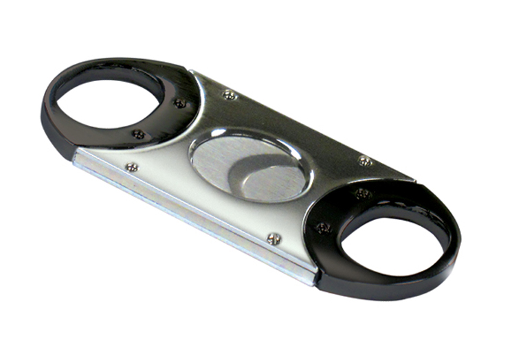 Guillotine Cutter (Chrome & Gun Metal) - 2-Tone Polished Gun Metal & Chrome in GIFT Box (56 Rng Gaug