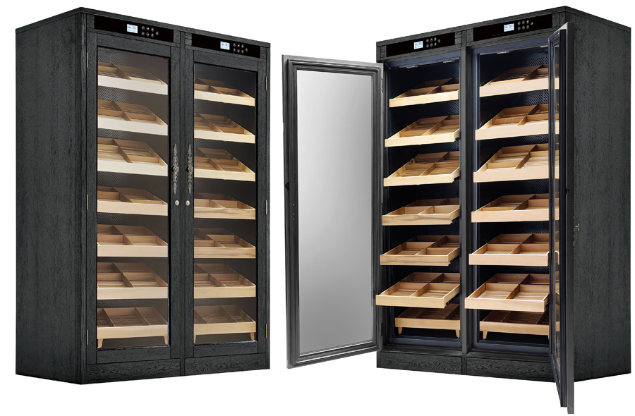 ''REagan LitE - 4000 Ct. ElEctric ClimatE/Humidity ControllEd CabinEt (Dual ZonE) (Black Oak)
   ''