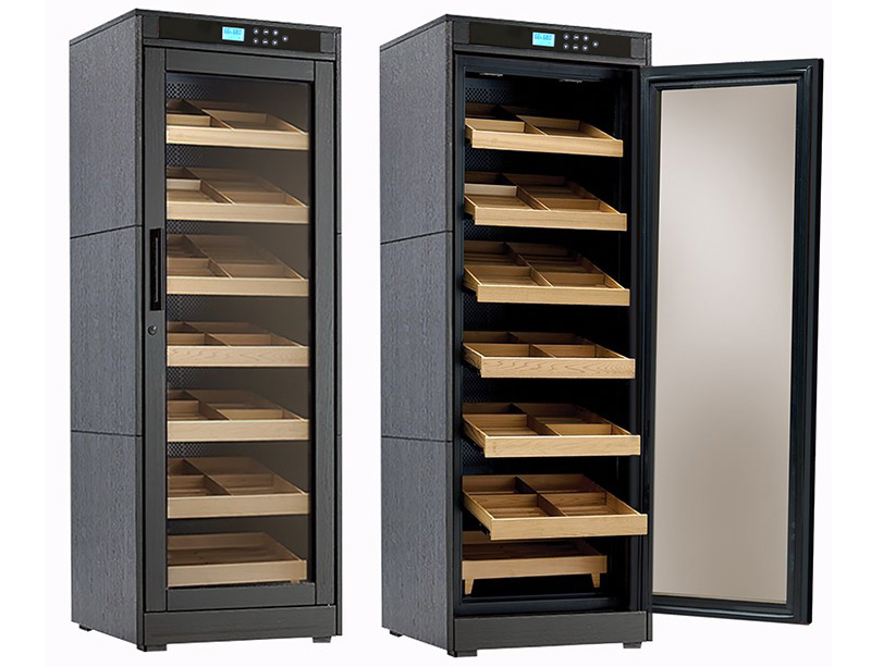 Remington Lite - 2000 Ct. Electric Climate/Humidity Controlled Cabinet (BLACK Oak)